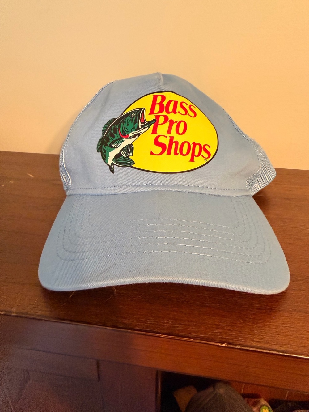 Bass Pro Shops Pale Blue Mesh-Back Fishing Hat with Bass Patch
